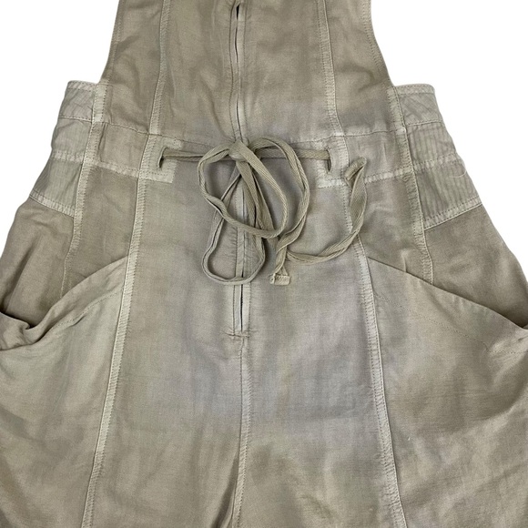 Free People Palm Valley Shortall Boho Zip Front Tie-Back Khaki - Picture 7 of 15